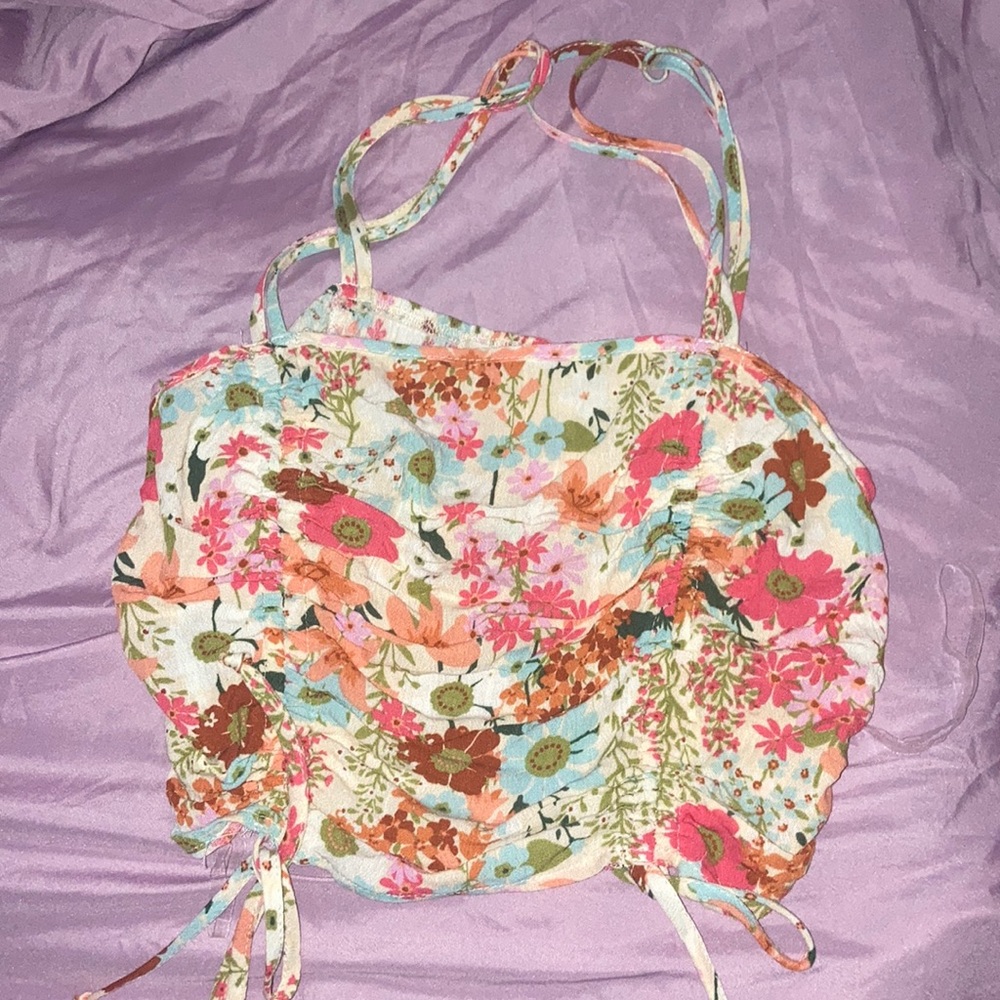Colorful top with flowers